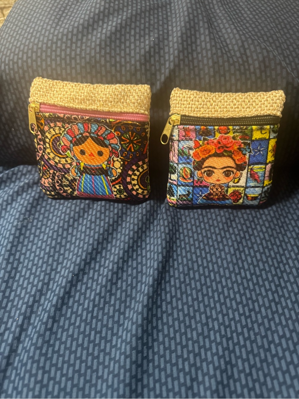 ***2/$15*** Colorful Frida-Inspired Woven Coin Pouch - Multicolor